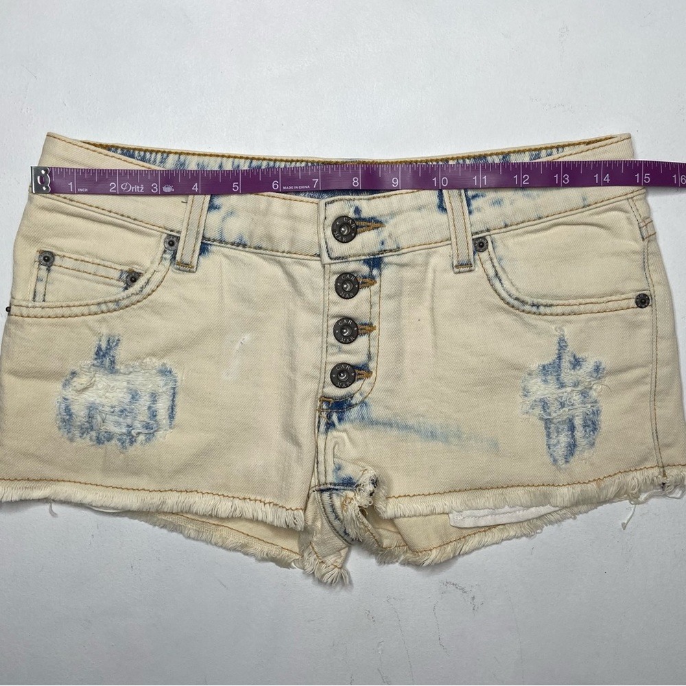 Carmar Reverse Bleached Button Fly Denim Shorts - image 2